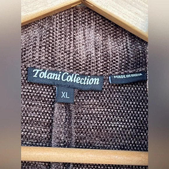Tolani Collection  Embroidered Jacket with Roll-Tab Sleeve - Brown XL - Picture 5 of 10